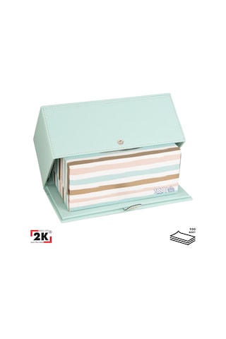 2k Premium Tasarım Vegan Deri Mendil Ve Peçete Kutusu Maksi Boy Peçetelik Ofis Ev Hediyelik Masa Üstü Aksesuar 24x13x10 Cm. Su Yeşili