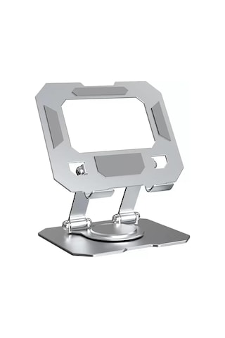 Robeve Tablet Standı 360 Derece Dönebilen Tablet Stand Katlanabilir Metal Tablet Tutucu Standı Tablet Ve Telefon Tutucu Stant Tablet Tutucu Metal Metalik Gri