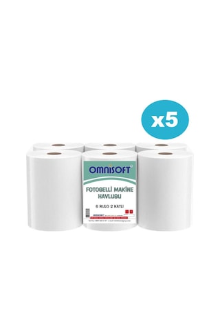 Omnisoft Fotoselli Makine Havlusu 6'lı 5 Paket 21 CM 2.5 KG
