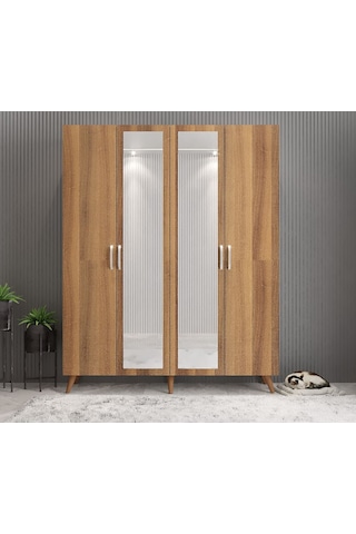 Açelya Portmanto Vestiyer Ayakkabılık Ceviz -montaj Dahil M2 140