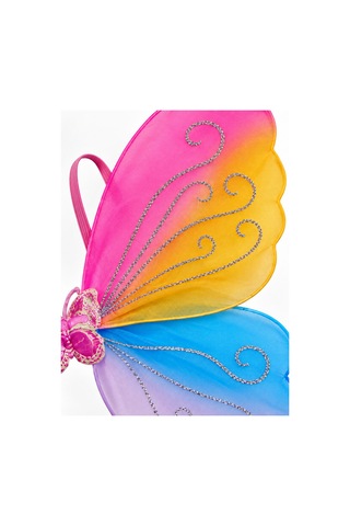 Craftivio Kız Çocuk Gökkuşağı Renkli Simli Kelebek Peri Kanadı 48x40 Cm Pembe
