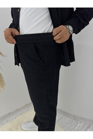 La Boum Kadife Gömlek Pantalon İkili Takım - Rahat Kesim Gri