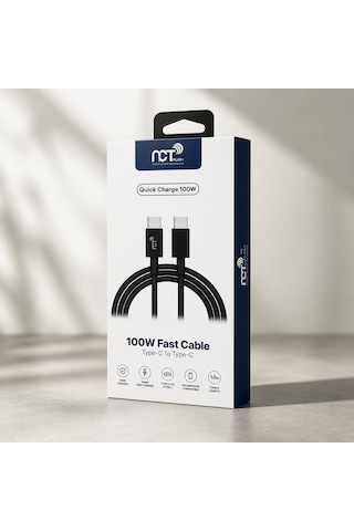 Nct Plus+ Usb-c Type-c To Type-c 100w Hızlı Şarj Kablosu 1m Pd Destekli Siyah 100 Cm