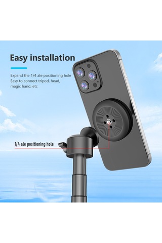 Neevoyu İphone 15/14/13/12 Serisi İçin Manyetik Telefon Tutucu, Abs+pc Malzeme, 1/4" Trípod Bağlantısı, Manyetik Halka İçeren Sabit Tutma