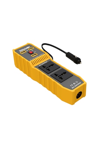 Wezone 12v-220v Araç İnvertörü - 400w Tepe Güç, 200w Sürekli Güç, 3 Usb + 2 Ac Çıkışlı