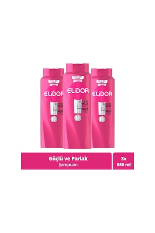 Elidor Güçlü ve Parlak Saç Bakım Şampuanı 3 x 650 ML