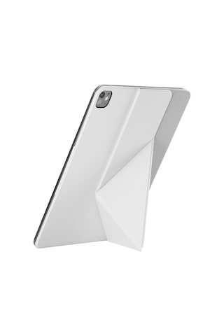 İpad Pro 11 2025 M5 Uyumlu Pitaka Folio 3 Kalem Bölmeli Standlı Kılıf Beyaz Kapaklı Kılıf
