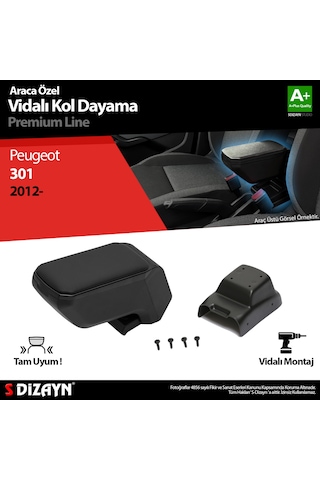 S-dizayn Peugeot 301 Abs Vidalı Kol Dayama Kolçak Siyah 2012 Üzer