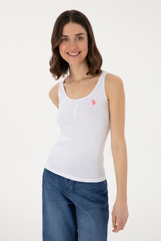 U.S. Polo Assn. Kadın Beyaz Kolsuz Bisiklet Yaka Basic Tişört 50300895-VR013