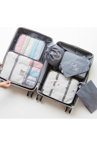 Dancemonkey Venta 8 Parça Valiz Düzenleyici Seti Seyahat Saklama Çantası03 Altın - Pratik Tasarım Altın