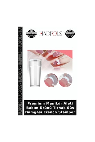 Premium Manikür Aleti Bakım Ürünü Tırnak Süs Damgası French Stamper Çok Renkli