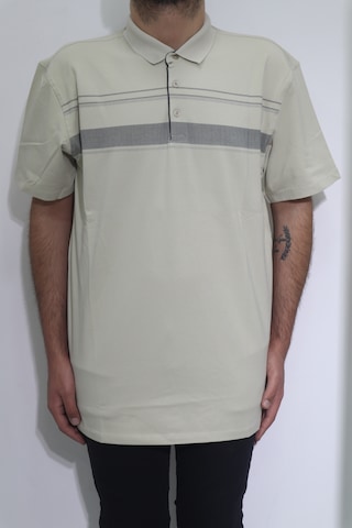 Santa Dmctekstil Erkek Desenli Spor Kesim Rahat Kalıp Polo Yaka Battal T-shirt Koyu Bej