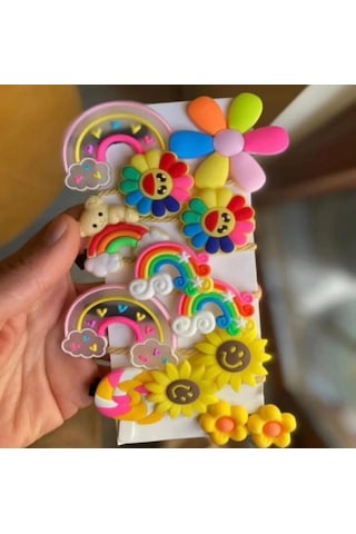 Batu Kız Bebek Ve Çocuk Figürlü Toka Seti Sarı Batu Kız Bebek Ve Çocuk Figürlü Toka Seti Sarı