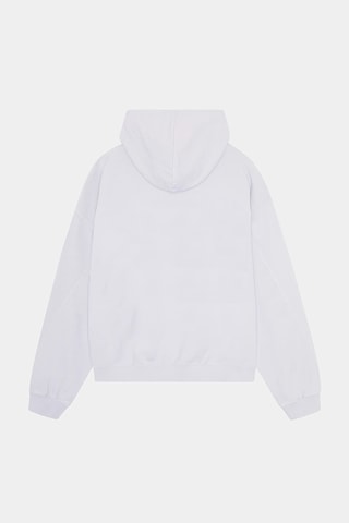 Unisex Beyaz Kapüşonlu Sweatshirt - Luck Baskılı Oversize Hoodie Beyaz