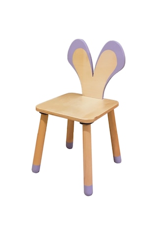 Woodnjoy Wood & Joy Doğal Ahşap Renkli Çocuk Sandalye Fare Lila