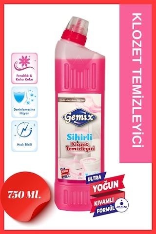 Gemix Sihirli Klozet Temizleyici 750 Ml Ultra Yoğun, Sarı Leke Ve Pas Karşıtı Gemix Sihirli Klozet Temizleyici 750 Ml Ultra Yoğun, Sarı Leke Ve Pas Karşıtı