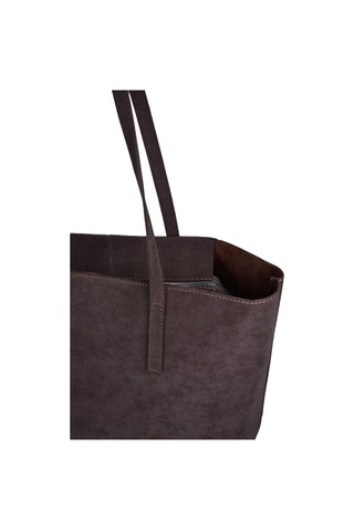 Kadın Büyük Boy Süet El Ve Omuz Çantası - Acı Kahve Acı Kahverengi