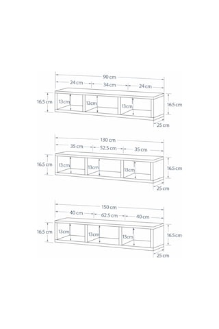 Dekoratif Duvar Rafı - Tv Ünitesi 2 Parçalı Beyaz 150x90 Beyaz