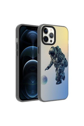 Apple Uyumlu iPhone 12 Pro Max Kılıf Desenli Dragon Sert Kılıf