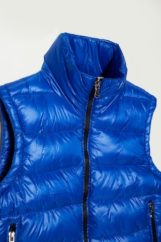Tudors Erkek Standart Fit Dik Yaka Cepli Fermuarlı Saks Mavi Şişme Yelek-32603 Saks Mavi