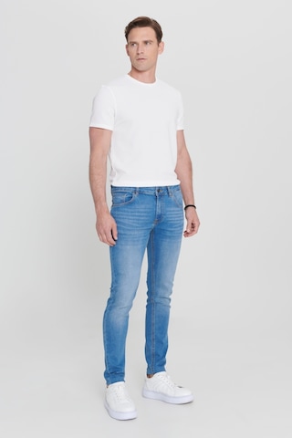 AC&Co / Altınyıldız Classics Erkek Mavı Ekstra Slim Fit Dar Kesim Pamuklu Rıss Jean Kot Pantolon Denim Mavi