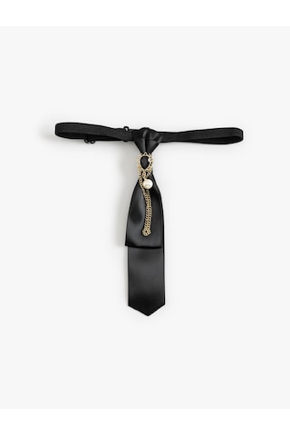 Koton Kravat Choker Kolye Broş Detaylı Siyah 6wak70498aa