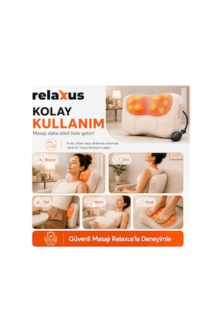 Rlx40 Taşınabilir Şişirilebilir Ovmalı Isıtmalı Masaj Yastığı Krem