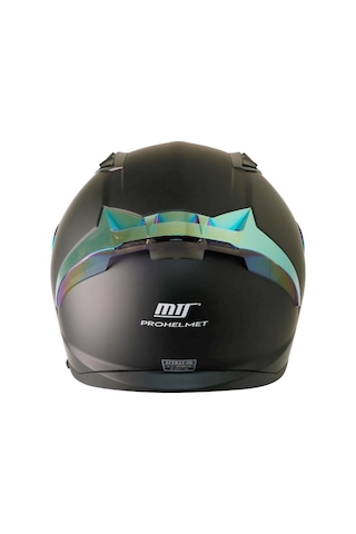 Motosiklet Kaskı Ecer 22.r06 Sertifikalı Double Vizör Full Face Kask Mat Siyah Mat Siyah