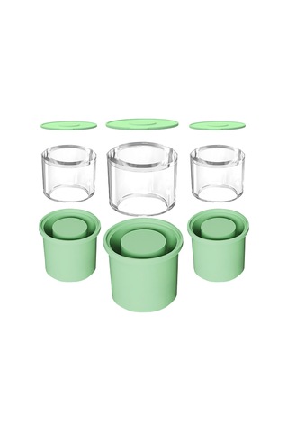 Yifomall Silikon Buz Kalıbı Seti - Ayrılabilir Kapaklı, Yeşil, 3 Parça, İçi Boş Buz Küpleri İçin Pratik Çözüm Çok Renkli