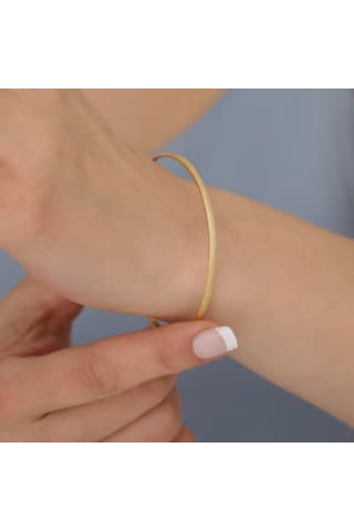 14 Ayar Mikron Kaplama Sim Desenli Ajda Gümüş Bilezik- Bv00114 Gümüş