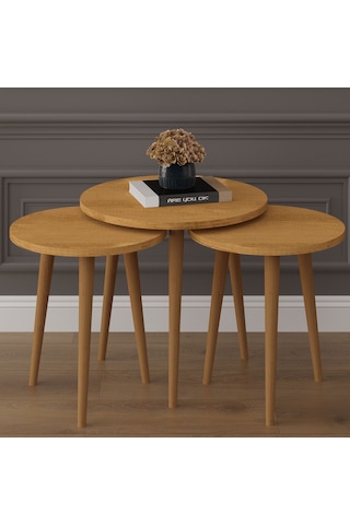 3 Lü Yuvarlak Zigon Sehpa Ahşap Ayaklı-sehpa01-petra