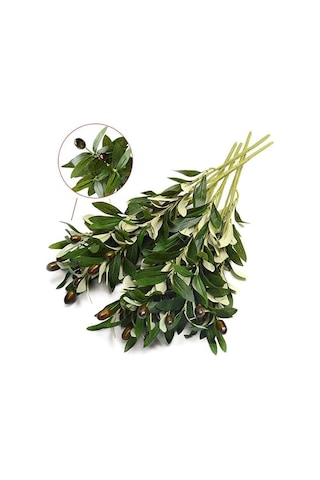Nettenevime 4lü Set Yapay Zeytin Dalı 45cm 4 Meyveli Yapay Çiçek Genel