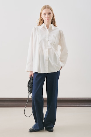 Parçalı Tasarım Gömlek Ekru Ekru