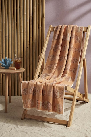 Turuncu Aztec %100 Pamuklu Plaj Havlusu 70x140 Cm Çok Renkli