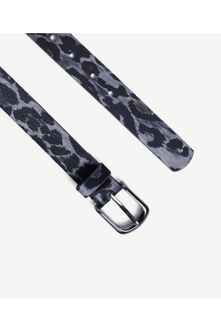 Yargıcı Soyut Leopar Baskılı Kadife Pantolon Kemeri 26kkkm7011x 005 Gri