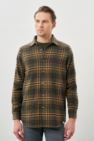 Antrasit Yünlü Ekose Desen Yumuşak Yaka Cepsiz Uzun Kol Casual Comfort Fit Gömlek 1004245227 Antrasit