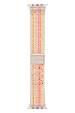 Apple Watch 7 45mm Krd-91 Hasır Kordon Strap Kayış Pembe