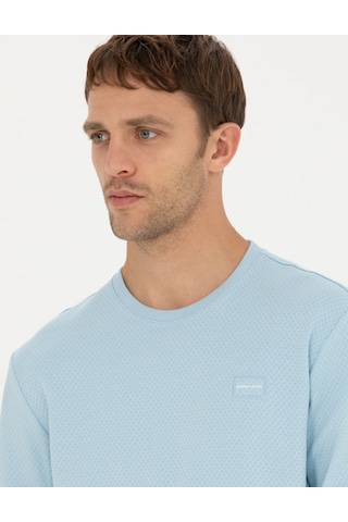 Pierre Cardin Erkek Buz Mavisi Sweatshirt 50279557-vr095 Buz Mavi