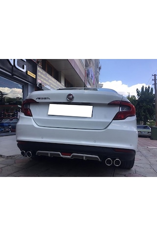 Fiat Egea Siyah Difüzör 4 Krom Egzoz Görünümlü Difizör Arka Ek Body Kit Uyumlu