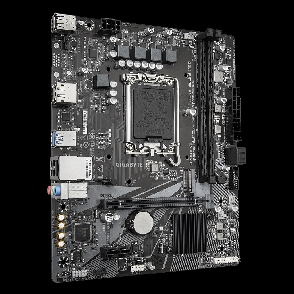 Gıgabyte H610m K V2, Rev.1.0, 2xddr5, M.2, Dp, Hdmı, 12-13.nesil, Lga1700 Soket, Anakart
