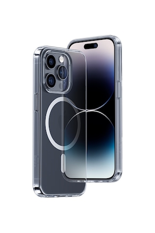 Apple Uyumlu iPhone 14 Pro Max Kılıf Wireless Şarj Destekli Benks Yeni Magnetik Crystal Şeffaf Pc Kapak
