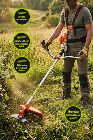 Reschmann R-74368 2.2 HP Profesyonel Yan Tipi Benzinli Ot ve Çalı Tırpanı