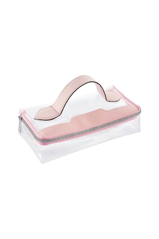 Şeffaf Seyahat Makyaj Kozmetik Çantası - 223-yty Pembe