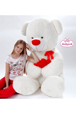 Peluş Ayı Kalp Tutan 2 Metre Ayıcık Dev Büyük Boy