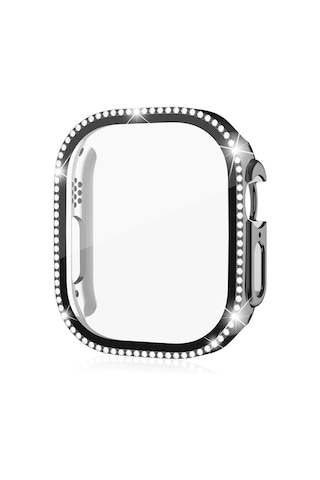 Watch Ultra Ultra 2 49mm Uyumlu Tek Sıra Parlak Taşlı Rubber Kasa Kapak