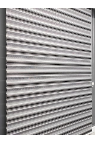 Siyah Gri Geçişli Zebra Stor 200x200 Çok Renkli