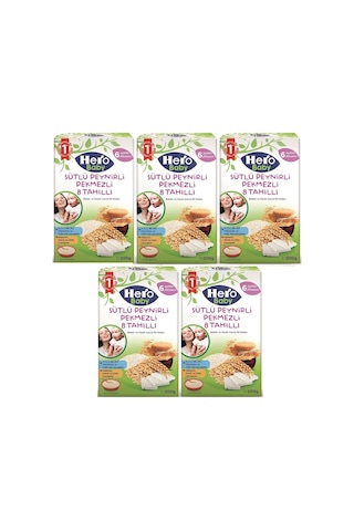 Hero Baby Sütlü 8 Tahıllı Peynirli Pekmezli 6+ Ay Kaşık Maması 5 x 200 G