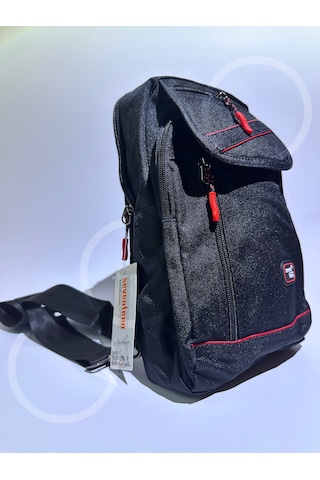 Ogdo - Su Geçirmez, Çapraz Sırt Omuz Göğüs Askılı Unisex Çanta Açık Gri - Siyah