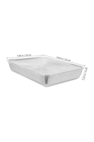 Çok Amaçlı Paslanmaz Çelik Fırın Ve Saklama Kabı 25x20x5 Cm Belirtilmemiş