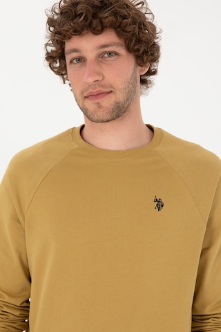 U.S. Polo Assn. Erkek Regular Fit Bisiklet Yaka Hardal İnce Basic Sweatshirt 50313752-VR151